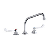 ELKAY  LK800HA10T6 8" Centerset with Concealed Deck Faucet with 10" High Arc Spout 6" Wristblade Handles -Chrome