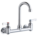 ELKAY  LK940GN04L2H Scrub/Handwash 8" Centerset Wall Mount Faucet with 4" Gooseneck Spout 2" Lever Handles 1/2in Offset Inlets