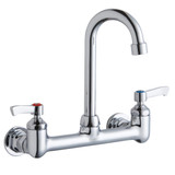 Elkay Scrub/Handwash 8" Centerset Wall Mount Faucet with 4" Gooseneck Spout 2" Lever Handles 1/2in Offset Inlets - LK940GN04L2H