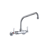 ELKAY  LK945HA10L2T Foodservice 3-8" Adjustable Centers Wall Mount Faucet w/10" High Arc Spout 2" Lever Handles 2in Inlet -Chrome