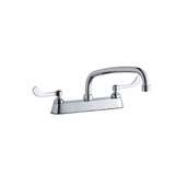 Elkay 8" Centerset with Exposed Deck Faucet with 10" Arc Tube Spout 4" Wristblade Handles -Chrome - LK810AT10T4