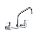 ELKAY  LK940HA08L2H Foodservice 8" Centerset Wall Mount Faucet with 8" High Arc Spout 2" Lever Handles 1/2in Offset Inlets -Chrome