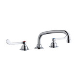 ELKAY  LK800AT10T6 8" Centerset with Concealed Deck Faucet with 10" Arc Tube Spout 6" Wristblade Handles -Chrome