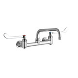 Elkay Foodservice 8" Centerset Wall Mount Faucet with 8" Tube Spout 6" Wristblade Handles 1/2in Offset Inlet -Chrome - LK940TS08T6H