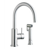 Elkay Allure Single Hole Kitchen Faucet with Lever Handle and Side Spray Satin Stainless Steel - LK7922SSS