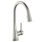 Elkay Gourmet Single Hole Kitchen Faucet with Pull-down Spray and Forward Only Lever Handle -Lustrous Steel - LKGT4083LS