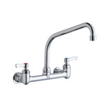 ELKAY  LK940HA10L2H Foodservice 8" Centerset Wall Mount Faucet with 10" High Arc Spout 2" Lever Handles 1/2in Offset Inlets -Chrome