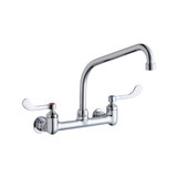 ELKAY  LK940HA10T4H Foodservice 8" Centerset Wall Mount Faucet with 10" High Arc Spout 4" Wristblade Handles 1/2in Offset Inlets