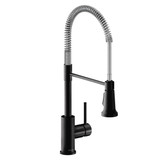 Elkay Avado Single Hole Kitchen Faucet with Semi-professional Spout and Lever Handle Matte Black and Chrome - LKAV2061MBCR