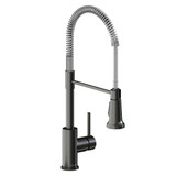 Elkay Avado Single Hole Kitchen Faucet with Semi-professional Spout and Lever Handle Black Stainless and Chrome - LKAV2061BKCR