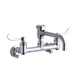 Elkay Service/Utility 8" Centerset Wall Mount Faucet w/7" Vented Spt 4" Wristblade Handles 1/2 Offset Inlets+Stop - LK940VS07T4S