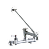 Elkay 8" Centerset Wall Mount Faucet with 7" Bucket Hook Spt 2in Lever Handles 1/2 Offset Inlets+Stop Polished -Chrome - LK940BP07L2S