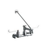 Elkay 8" Centerset Wall Mount Faucet 7" Bucket Hook Spout 6" Wristblade Handle 1/2 Offset Inlets+Stop Rough -Chrome - LK940BR07T6S