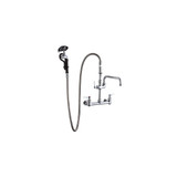 ELKAY  LK960AF08LC 8" Centerset Wall Mount Faucet 60in Flexible Hose with 1.2 GPM Spray Head + 8in Arc Tube Spout 2in Lever Handles