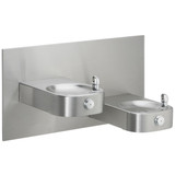 Elkay Slimline Soft Sides Heavy Duty Bi-Level Drinking Fountain, Non-Filtered Non-Refrigerated Freeze Resistant - Stainless - EHWM17FPK