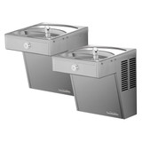 ELKAY  875108FW83 Halsey Taylor Wall Mount Vandal-Resistant Bi-Level ADA Cooler, Frost Resistant Non-Filtered Refrigerated - Stainless