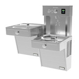 Elkay Halsey Taylor HydroBoost Vandal-Resistant Bottle Filling Station & Bi-Level ADA Cooler Non-Filtered Refrigerated - Stainless - HTHBHVR8BL-NF