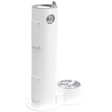 ELKAY  4400DBFRKWHT Halsey Taylor Endura II Tubular Outdoor Drinking Fountain Pedestal w/ Pet Station Non-Filtered Non-Refrigerated FR - White