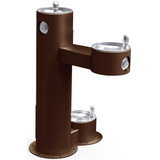 ELKAY  4420DBFRKBRN Halsey Taylor Endura II Tubular Outdoor Drinking Fountain Bi-Level Pedestal w/ Pet Station Non-Filtered Non-Refrigerated FR - Brown