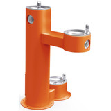ELKAY  4420DBFRKORN Halsey Taylor Endura II Tubular Outdoor Drinking Fountain Bi-Level Pedestal w/ Pet Station Non-Filtered Non-Refrigerated FR - Orange