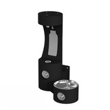 Elkay Outdoor ezH2O Bottle Filling Station Wall Mount, with Single Fountain Non-Filtered Non-Refrigerated, Black - LK4408BFBLK