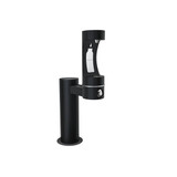 Elkay Outdoor ezH2O Bottle Filling Station Single Pedestal, Non-Filtered Non-Refrigerated Freeze Resistant - Black - LK4410BFFRKBLK