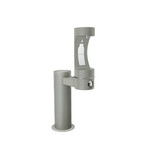 Elkay Outdoor ezH2O Bottle Filling Station Single Pedestal, Non-Filtered Non-Refrigerated Freeze Resistant - Gray - LK4410BFFRKGRY