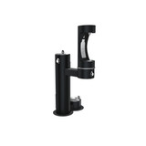 Elkay Outdoor ezH2O Lower Bottle Filling Station, Bi-Level Pedestal with Pet Station NonFilter, NonRefrige FreezeResist - Black - LK4420BF1LDBFRKBLK