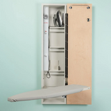Iron-A-Way Electric Ironing Center - Built In Swiveling 46" Ironing Board with Light and Toggle Switch - Right Hinged Raised White Door - AE46RWU