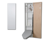 Iron-A-Way Ironing Center - 46" Built-In Ironing Board With Electric System, Light, and Timer - Right Hinged Flat White Door