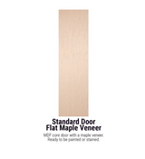 Iron-A-Way Ironing Center - 42" Built-In Ironing Board With Electric System, Light and Toggle Switch - Left Hinged Flat Maple Veneer Wood Door - E42WDU-L