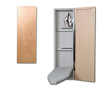 Iron-A-Way Ironing Center - 42" Built In Ironing Board With Storage - Left Hinged Flat Maple Veneer Wood Door - Non Electric - NE42WDU-L
