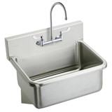 Elkay Stainless Steel 25" x 19.5" x 10-1/2", Wall Hung Single Bowl Hand Wash Sink Kit - EWS2520W4C