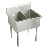 Elkay Sturdibilt Stainless Steel 33" x 27-1/2" x 14" Floor Mount, Double Compartment Scullery Sink - SS8230OF2