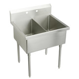 Elkay Sturdibilt Stainless Steel 39" x 27-1/2" x 14" Floor Mount, Double Compartment Scullery Sink - SS82360