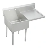 Elkay Sturdibilt Stainless Steel 55-1/2" x 27-1/2" x 14" Floor Mount, Single Compartment Scullery Sink w/ Drainboard - SS8130R1