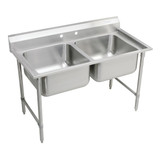 Elkay Rigidbilt Stainless Steel 59-1/4" x 29-3/4" x 12-3/4", Floor Mount, Double Compartment Scullery Sink - RNSF82482