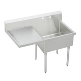 Elkay Sturdibilt Stainless Steel 61-1/2" x 27-1/2" x 14" Floor Mount, Single Compartment Scullery Sink w/ Drainboard - SS8136L2