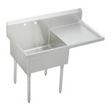 Elkay Sturdibilt Stainless Steel 61-1/2" x 27-1/2" x 14" Floor Mount, Single Compartment Scullery Sink w/ Drainboard - SS8136ROF2