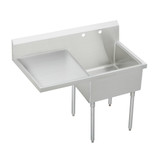 Elkay Weldbilt Stainless Steel 49-1/2" x 27-1/2" x 14" Floor Mount, Single Compartment Scullery Sink with Drainboard - WNSF8124L0
