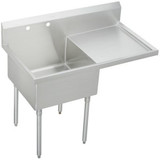 ELKAY  WNSF8124R2 Weldbilt Stainless Steel 49-1/2" x 27-1/2" x 14" Floor Mount, Single Compartment Scullery Sink with Drainboard