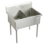 ELKAY  SS8248OF2 Sturdibilt Stainless Steel 51" x 27-1/2" x 14" Floor Mount, Double Compartment Scullery Sink
