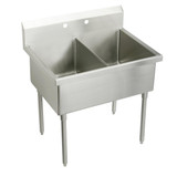 Elkay Sturdibilt Stainless Steel 51" x 27-1/2" x 14" Floor Mount, Double Compartment Scullery Sink - SS8248OF2