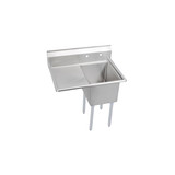 Elkay Dependabilt Stainless Steel 36-1/2" x 25-13/16" x 43-3/4" 16 Gauge One Compartment Sink w/ 18" Left Drainboard and Stainless Steel Legs - 14-1C16X20-L-18X