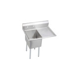 Elkay Dependabilt Stainless Steel 36-1/2" x 25-13/16" x 43-3/4" 16 Gauge One Compartment Sink w/ 18" Right Drainboard and Stainless Steel Legs - 14-1C16X20-R-18X