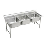 Elkay Rigidbilt Stainless Steel 67-1/4" x 29-3/4" x 12-3/4", Floor Mount, Triple Compartment Scullery Sink - RNSF83544