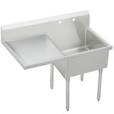 Elkay Weldbilt Stainless Steel 55-1/2" x 27-1/2" x 14" Floor Mount, Single Compartment Scullery Sink with Drainboard - WNSF8130L2