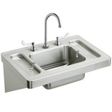 Elkay Stainless Steel 28" x 20" x 7-1/2", Wall Hung Lavatory Sink Kit - ESLV2820W4C