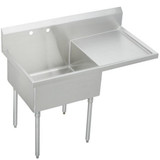 Elkay Weldbilt Stainless Steel 61-1/2" x 27-1/2" x 14" Floor Mount, Single Compartment Scullery Sink with Drainboard - WNSF8136R2