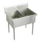 Elkay Weldbilt Stainless Steel 45" x 27-1/2" x 14" Floor Mount, Double Compartment Scullery Sink - WNSF82422